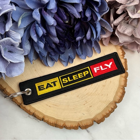 Aviator ‘Eat, Sleep, Fly’ Keychain Luggage Tag - Picture 6 of 15